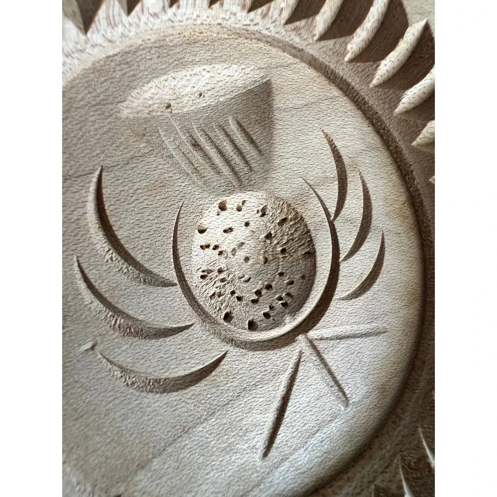 Vintage Wooden Butter Shortbread Molds Set of 2 Scottish Thistle Design